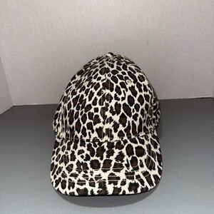 Leopard Print Baseball Cap - Brown and Cream Women's Hat